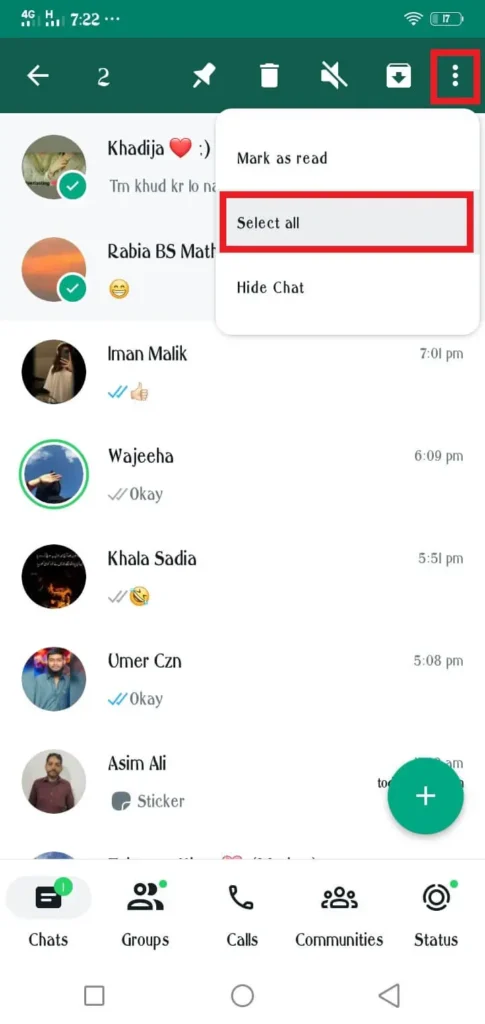 Select All Chats